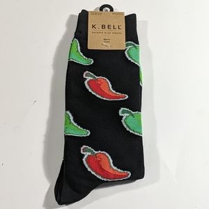NWT Men's K-Bell Crew Socks Chili Peppers